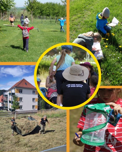 Collage JuNa mit Kindern in der Natur (Grafik: S. Barnewitz)