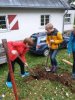 ...und freunden sich beim Pflanzen mit ihnen an.